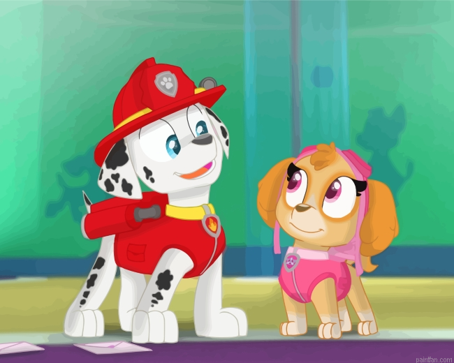 Paw Patrol Skye And Marshall Paint By Number.png