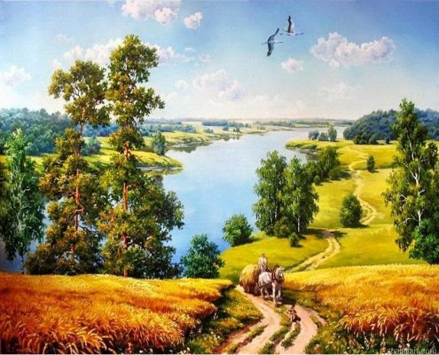 Peaceful Village Paint By Numbers.png