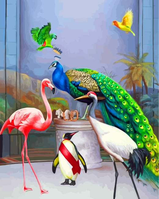 Peafowl And Birds Paint By Number.png
