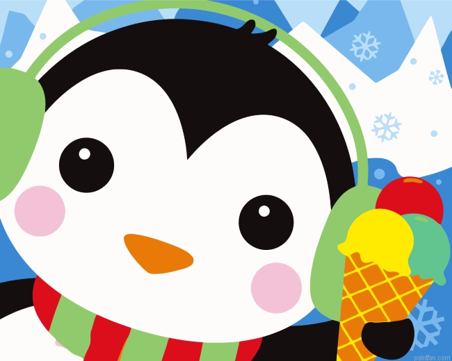 Penguin Eating Ice Cream Paint By Number.png