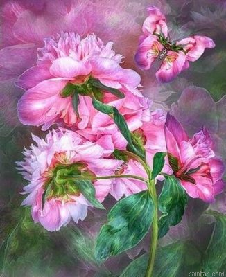 Peony Butterflies Paint By Numbers.png