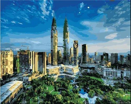 Petronas Twin Towers Paint By Numbers.png
