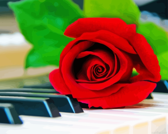 Piano Keys With Rose Paint By Numbers.png
