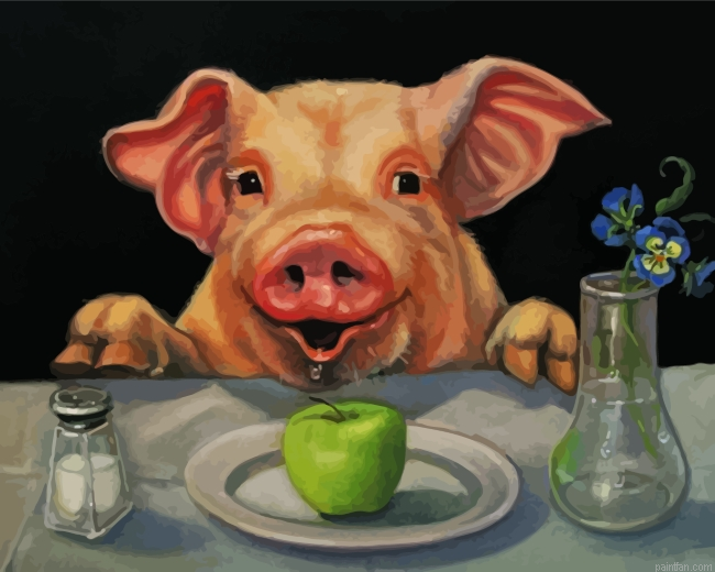 Pig Getting Ready To Eat Paint By Number.png