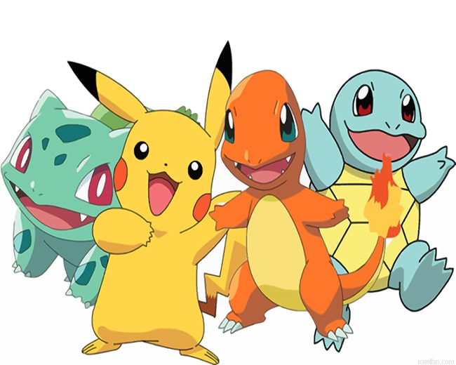 Pikachu Bulbasaur Squirtle Charmander New Paint By Number.png
