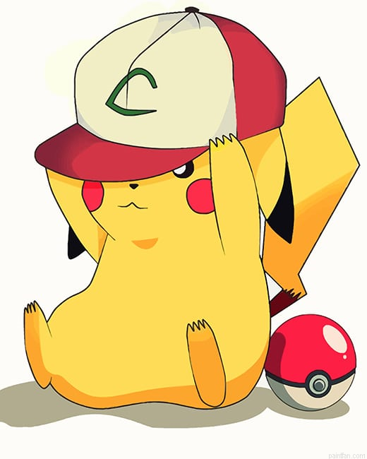 Pikachu Wearing Hat New Paint By Numbers.png