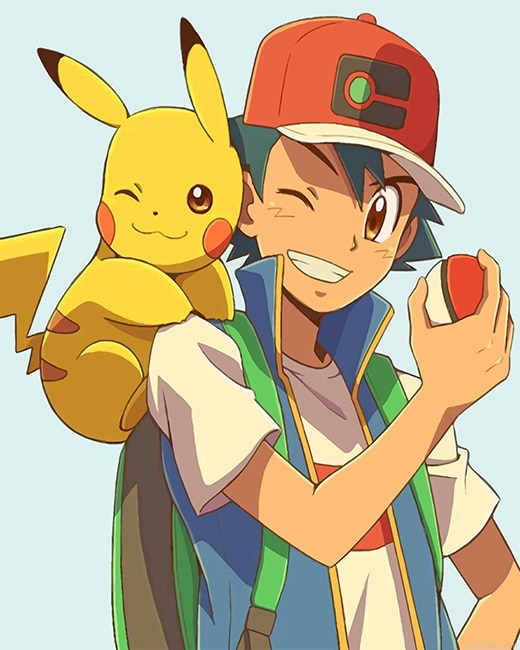 Pikachu And Ash Friendship New Paint By Numbers.png