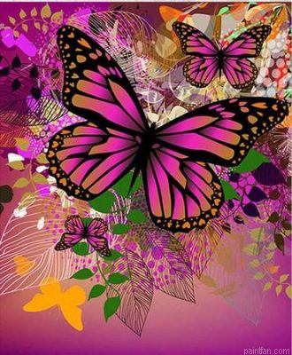 Pink Butterflies Paint By Numbers.png