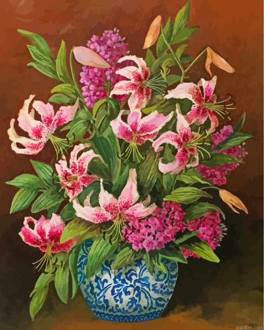 Pink Lilies Still Life Paint By Number.png