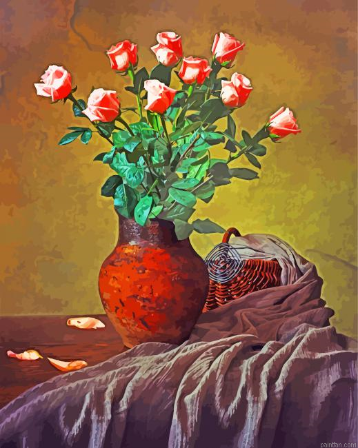 Pink Roses Still Life Paint By Number.png