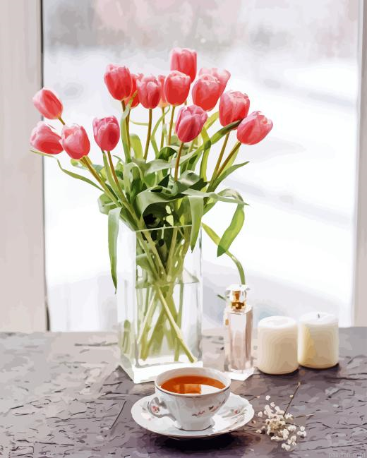 Pink Tulips In Vase Paint By Numbers.png