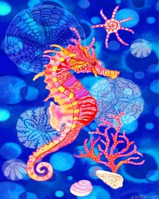 Pink Yellow Seahorse Paint By Number.png