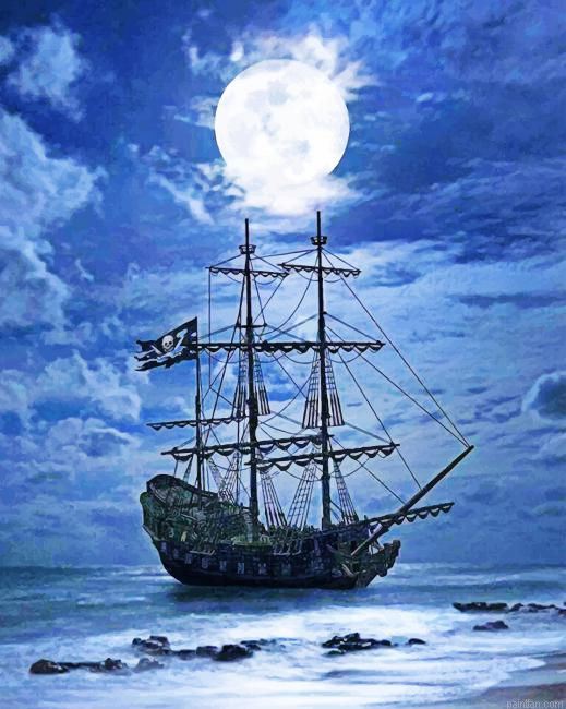 Pirate Ship Moonlight Paint By Numbers.png
