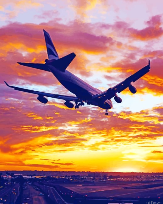 Plane Over Sunset New Paint By Numbers.png