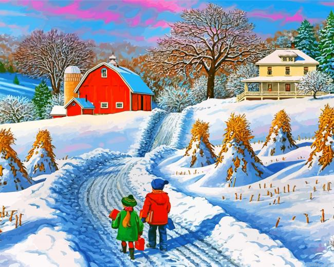 Playing In The Snow Paint By Number.png
