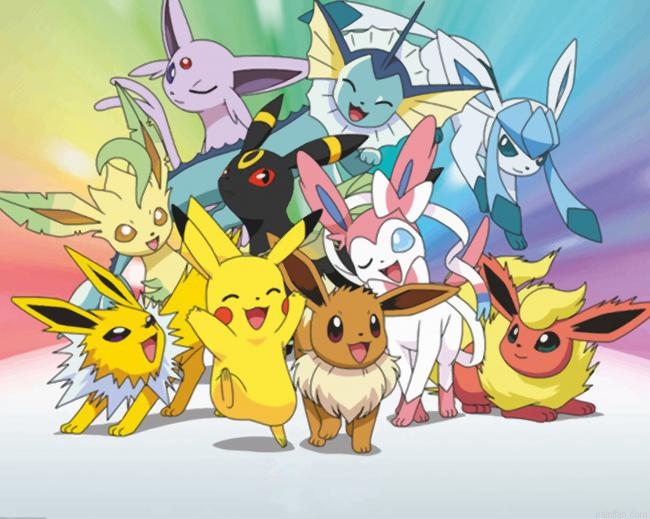 Pokemons Pikachu Eevee Poster New Paint By Numbers.png