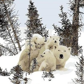 Polar Bear Family Paint By Numbers.png