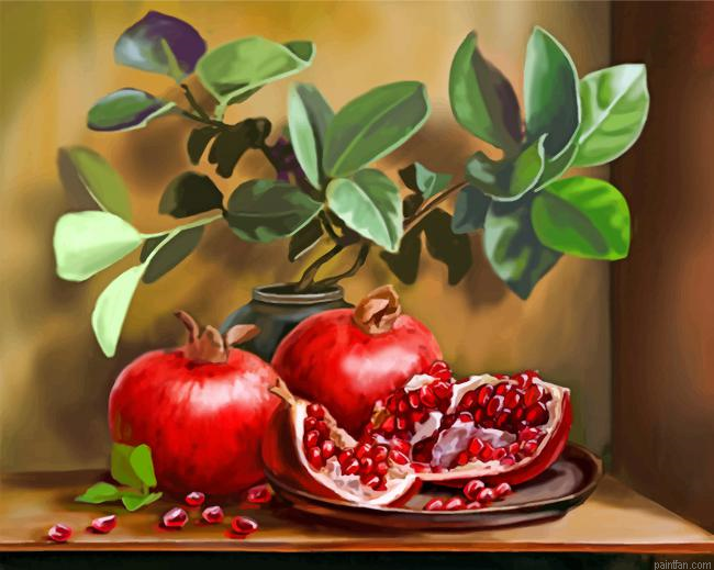 Pomegranate Fruits Paint By Numbers.png