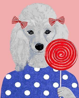 Poodle With Lollipop Paint By Numbers.png
