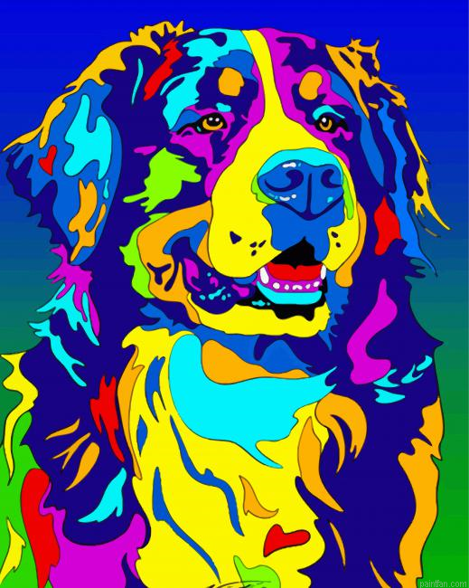 Pop Art Bernese Mountain Paint By Numbers.png