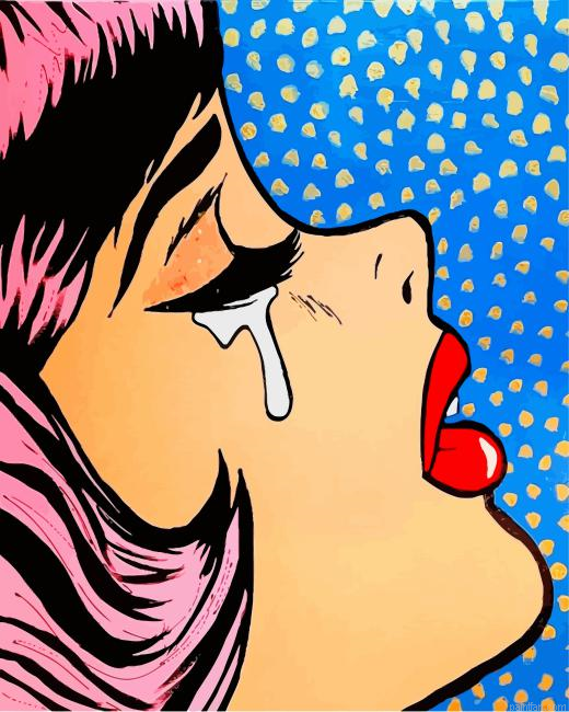 Pop Art Girl Crying Paint By Numbers.png