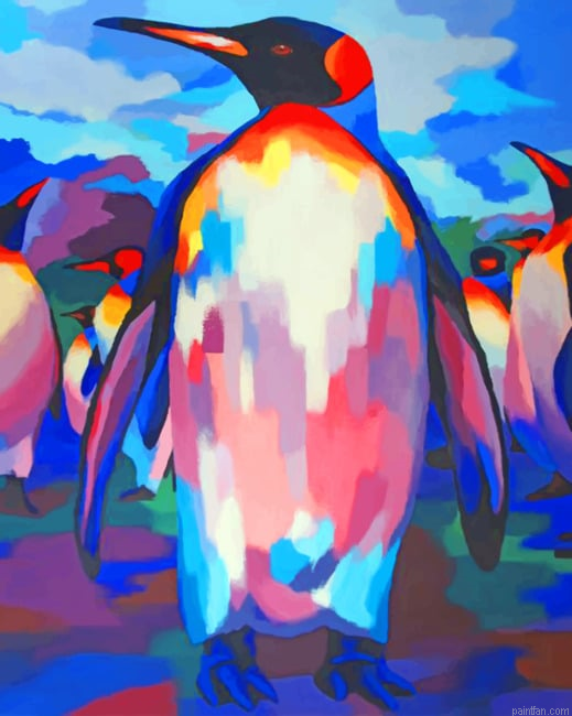 Pop Art Penguin Colorful Paint By Number.png