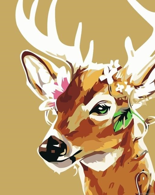 Portrait Of Deer Paint By Numbers.png
