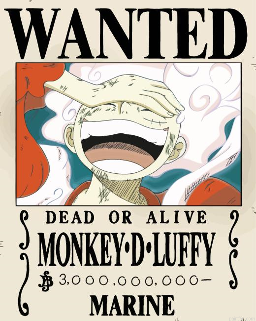 Poster Of Luffy Wanted Paint By Numbers.png