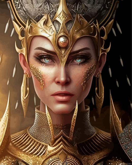 Powerful Golden Lady Paint By Numbers.png