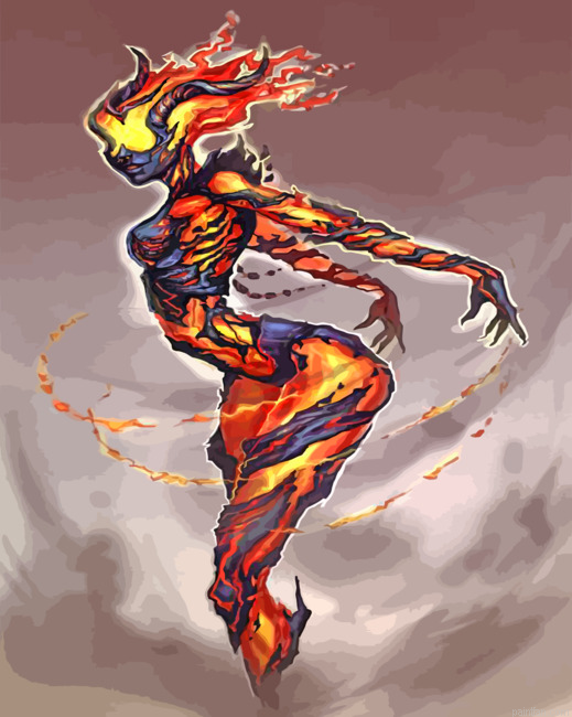 Powerful Volcano Woman Paint By Number.png