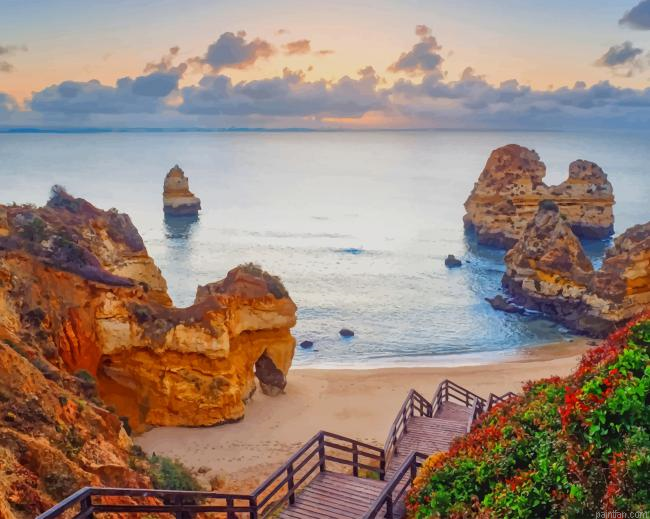 Praia Do Camilo Portugal New Paint By Numbers.png