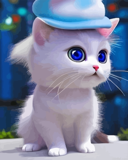 Pretty White Cat Paint By Numbers.png