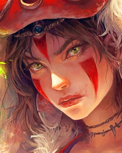 Princess Mononoke Ashitaka Paint By Numbers.png