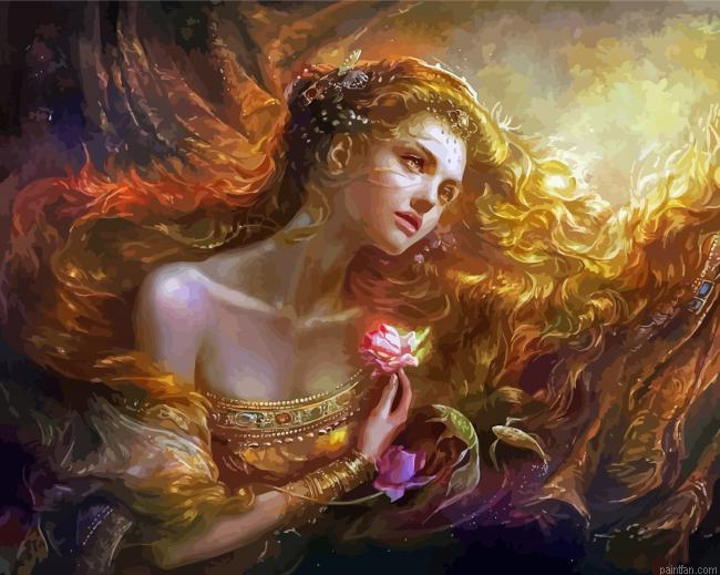 Princess With Golden Hair Paint By Numbers.png
