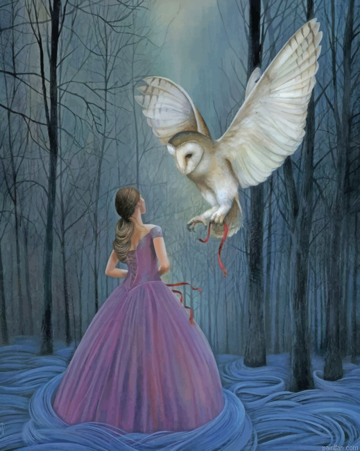 Princesses With Owl Paint By Number.png