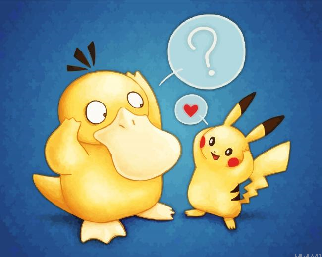 Psyduck And Pikachu Paint By Numbers.png