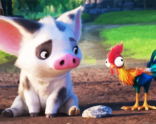 Pua And Hei Hei Moana Paint By Number.png