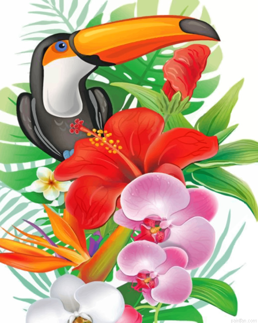 Puffin And Flowers Paint By Number.png