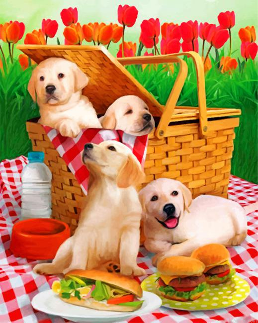 Puppies Picnic Paint By Number.png