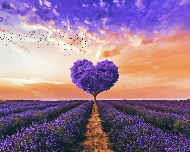 Purple Tree Heart Paint By Numbers.png