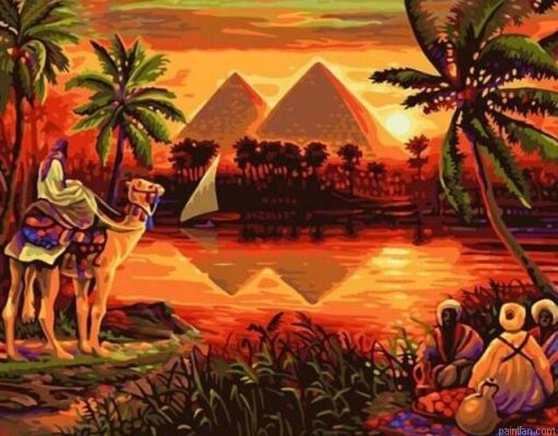 Pyramids On Nile Paint By Numbers.png