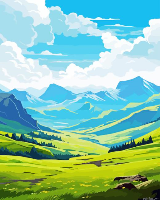 Pyrenees National Park Paint By Numbers.png