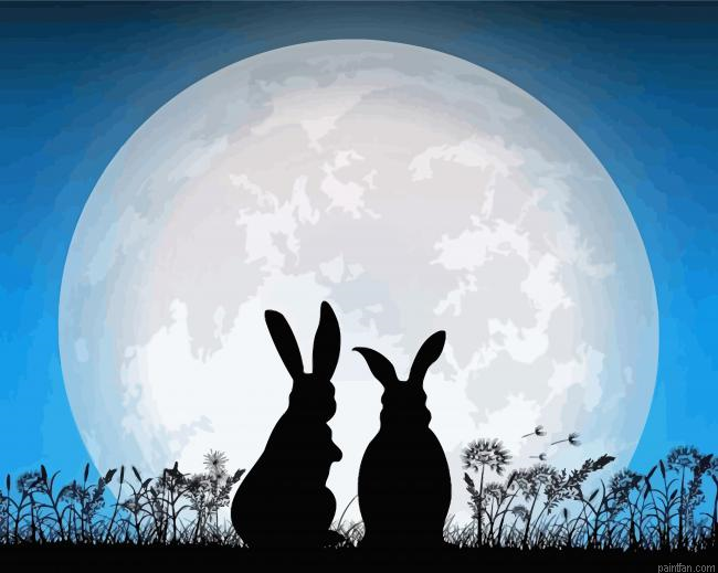 Rabbit And The Moon Paint By Numbers.png