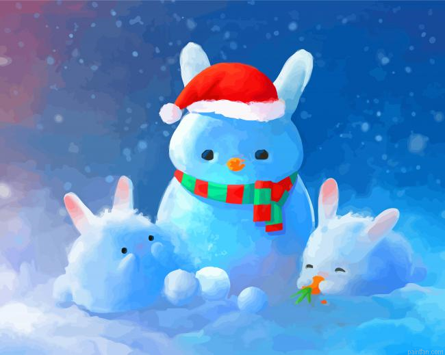 Rabbit In Snow Paint By Numbers.png