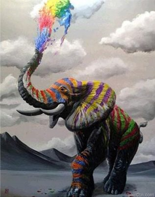 Rainbow Elephant Paint By Numbers.png
