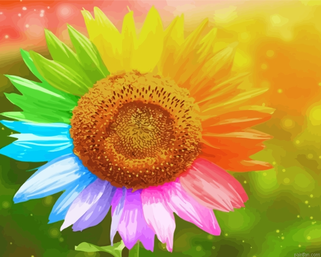 Rainbow Sunflower Paint By Number.png