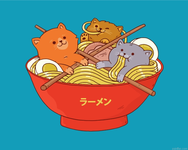 Ramen And Cats Paint By Number.png