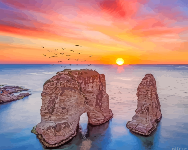 Raouche Rock Beirut Paint By Number.png