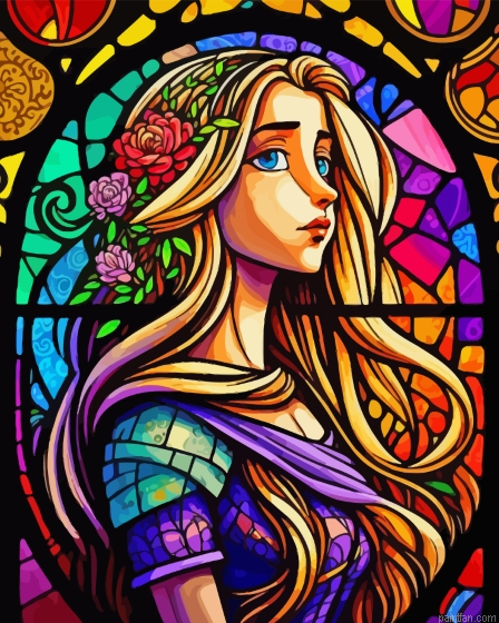 Rapunzel Princess Stained Glass Paint By Numbers.png