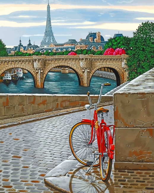 Red Bike In Paris New Paint By Numbers.png